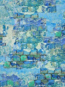 An Ocean Wash Themed Artwork on Bricks